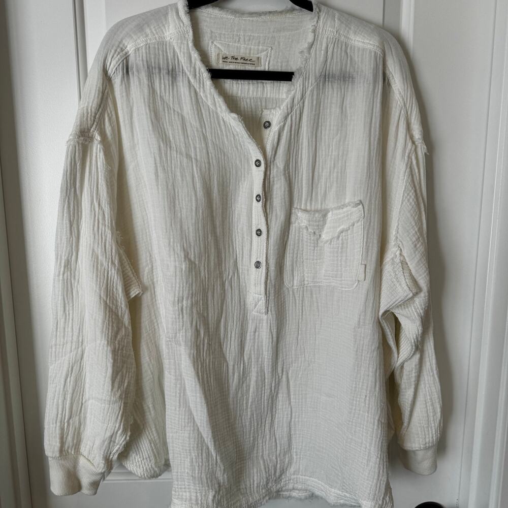 We the Free Blouse white, long-sleeved, women size small